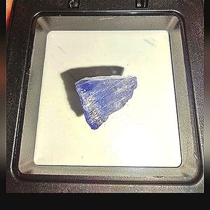 (Rare) Tanzania Tanzanite Authentic Specimen with case/stand